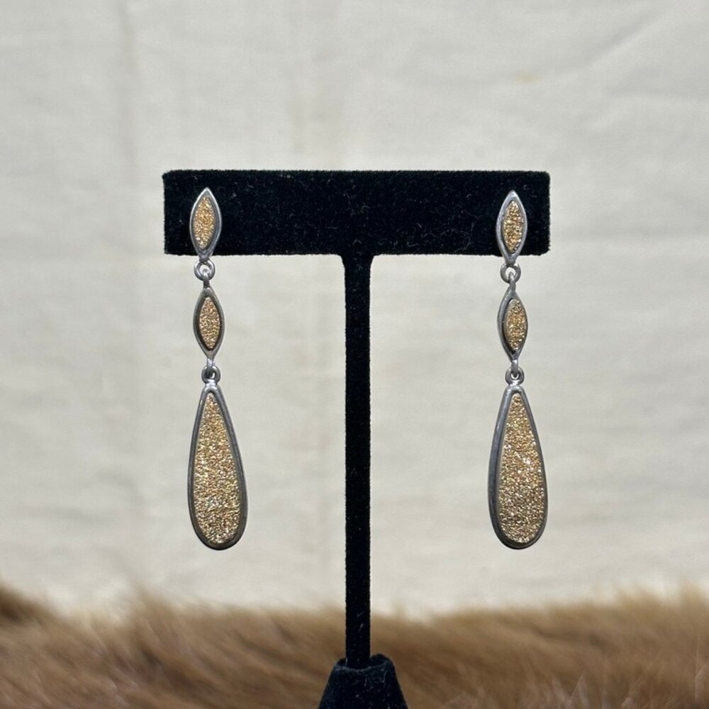 Marcia Moran Gold & Silver Vintage Dangle Earrings